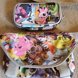 Kidrobot cross body bag/purse, matching wallet.